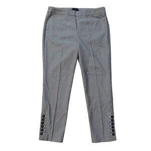 Talbots Chatham‎ Houndstooth Ankle Pants Button Accent Career Casual Womens 10P